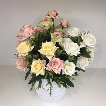 10 kafaları lot yapay çiçekler Gül Çiçek Düğün Parti Doğum Günü Ev Dekorasyon için Sahte İpek Çiçekler DIY Dekoratif Çiçek