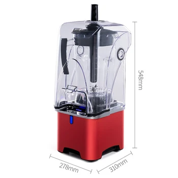 Q9 Buz Kırıcı smoothie makinesi Ses Geçirmez Kapaklı 2L Ticari Süt Çay Dükkanı Meyve Suyu Ezilmiş Buz Sıkma
