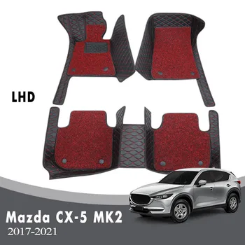 Araba Paspaslar Mazda CX - 5 cx5 MK2 2022 2021 2020 2019 2018 2017 Halı Lüks Çift Katmanlı Tel Döngü İç Aksesuarları