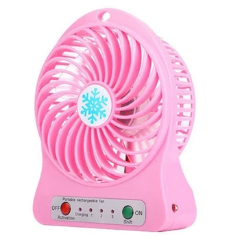 3X Taşınabilir Şarj Edilebilir Mini Fan Hava Soğutucu Mini masa fanı USB Soğutma Şarj Edilebilir El Fanlar Pembe