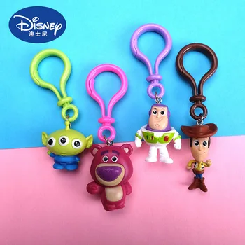Disney Oyuncak Hikayesi Aksiyon Figürü Anahtarlık Woody Buzz Lightyear Bebek DIY Jessie Ahşap Alien Anahtarlık Çocuk Oyuncakları noel hediyesi