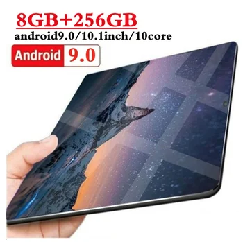 Tablet 10.1 İnç Tablet Android 9.0 4G Phablet Octa Çekirdek 1280 * 800 IPS 8GB RAM 128GB ROM Tablet PC Çift Kameralar GPS