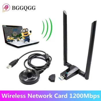 BGGQGG Kablosuz Ağ Kartı 1200Mbps Uzun Menzilli AC1200 Çift Bant 5G + 2.4 G Kablosuz USB 3.0 wifi adaptörü 802.11 ac wifi Antenler