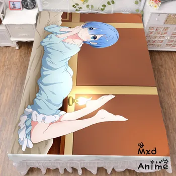 Japon animesi Yeniden Sıfır Rem yatak çarşafı Atmak Battaniye Yatak Örtüsü Cosplay Hediyeler Düz Levha