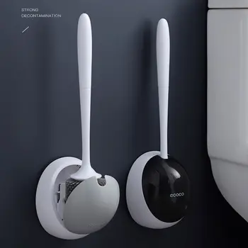 Kaliteli Hiçbir Ölü Uçları Temizleme Araçları Duvara Monte Uzun Saplı Tuvalet Fırçası Tutucu Banyo Ev Tuvalet Fırçası Seti