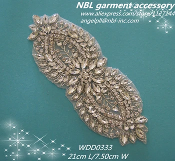temizle kristal gelin boncuklu yapay elmas aplike düğün elbisesi WDD0333