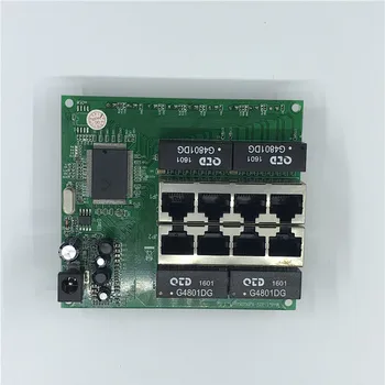 OEM PBC 8 bağlantı noktalı Gigabit Ethernet anahtarı 8 Bağlantı Noktalı 8 pin yönlü başlık 10/100 / 1000m Hub 8way güç pin PCB kartı OEM vida deliği