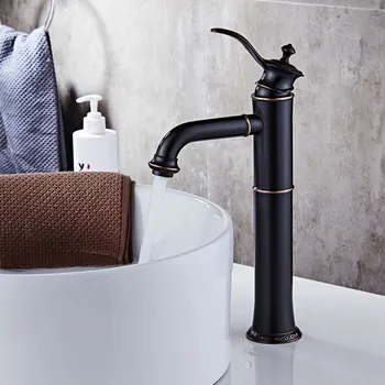 Havza Musluk Siyah Renk lavabo Musluk banyo muslukları evye musluğu Tek Kolu Musluk Banyo Güverte Üstü Mikser Vinç