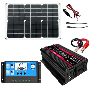 30A Otomatik Solar şarj regülatörü PWM LCD Denetleyici İle çift USB şarj portu 110/220V Güneş Enerjisi Üretim Sistemi Kiti