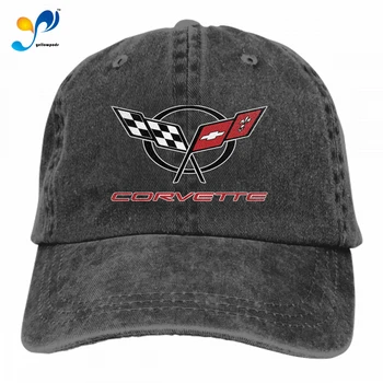 Unisex Ayarlanabilir Retro kovboy şapkası Corvette Logo Şık beyzbol şapkası Kapaklar Şapkalar Kadınlar İçin