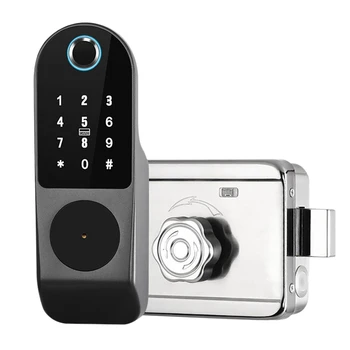Tuya App Akıllı Kilit parmak izi kilidi Su Geçirmez Güvenlik Ev Kilidi Dijital Şifre RFID Anahtarsız giriş Kapı kilidi Perakende