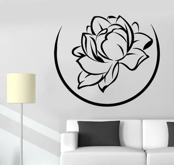 Ev Çıkartmaları Lotus Çiçek Çiçek Ev Duvar Çıkartmaları Çıkarılabilir Buda Vinil Duvar Çıkartması Duvar Odası Dekor CW-50