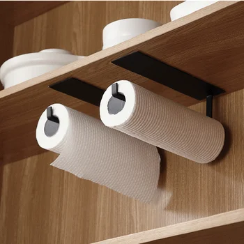 Sondaj Yapışkanlı kağıt havlu tutacağı tuvalet kağıdı Askısı rulo kağıt havlu tutucu Taze Film Depolama Rafı Duvar asılı Raf