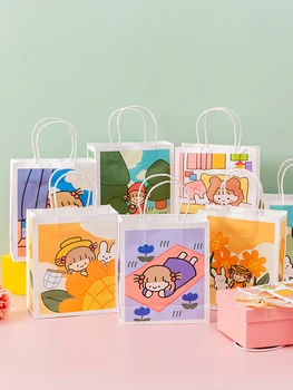 Çanta Hediye çantası Büyük Sevimli Karikatür doğum günü hediyesi Paketleme Çantası High-End Zarif El Taşıma Kağıt Torba
