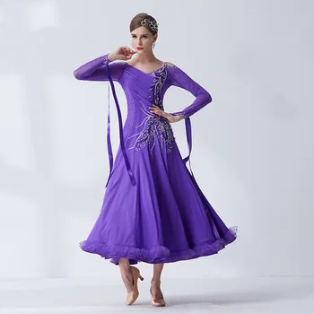 Yeni Ulusal standart modern dans giyim büyük sarkaç elbise uygulama giyim balo salonu dans Waltz-M17278