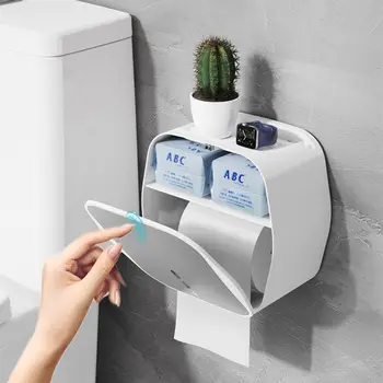 Kağıt havlu dispenseri Su Geçirmez Duvara Monte Depolama Rafı kağıt saklama kutusu rulo kağıt havlu tutucu Banyo Ürünü
