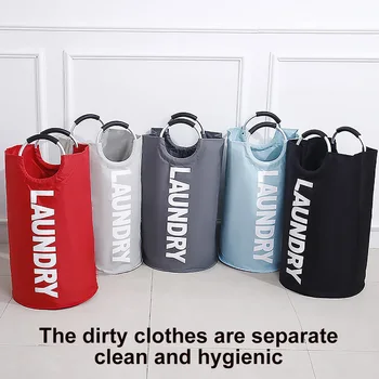 Katlanabilir Kirli kıyafet sepeti Oxford Kumaş Katlanır çamaşır torbası Su Geçirmez Çamaşır kutusu Kolu ile