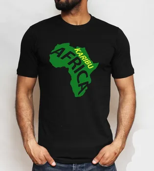 Karibu Afrika, Tanzanya Kenya Zanzibar, Uganda Kilimanjaro, turist Sıcak 2018 Moda Erkekler Yaz Tarzı Pamuk T Shirt