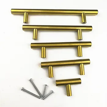 20 adet / grup çapı 12mm Altın Paslanmaz Çelik Mutfak Dolabı Kapı Kolu Çekmece Pulls Dolap Kolları 2 