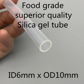 6x10 Silikon Boru ID 6mm OD 10mm Gıda Sınıfı Esnek İçecek Boru Boru Sıcaklık Dayanımı Toksik Olmayan Şeffaf