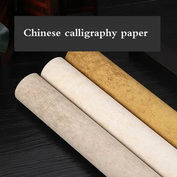 10 Yaprak Dört / Altı Ayak Pirinç Kağıdı Çin Kaligrafi Fırçası Mürekkep Yazma Papel Arroz Yarım Olgun Kağıtları Vintage Batik Xuan Kağıtları