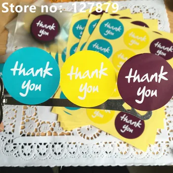 120 Adet Teşekkür ederim Daire Renkli El Yapımı kek ambalajı Sızdırmazlık Etiketi Kraft Etiket Pişirme DIY Hediye Kutusu Çıkartmalar