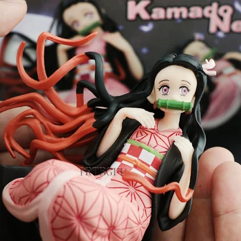 7cm iblis avcısı Şekil S Versiyonu Palmiye Kamado Nezuko Sevimli Kız PVC Action Figure Koleksiyon Masaüstü Model Oyuncaklar Bebek Çocuk Hediyeler