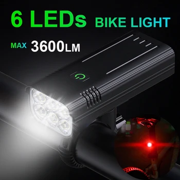 Bisiklet alüminyum alaşım 3600 Lümen far boncuk far güçlü ışık USB şarj far su geçirmez yağmur geçirmez yüksek parlaklık