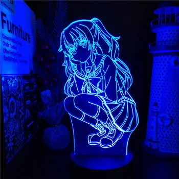 Charlotte Nao Tomori Anime 3D Lamba Led Gece Lambası Dokunmatik Sensör Renkli Masa Lambası yatak odası dekoru Gece Lambası çocuklar için doğum günü hediyesi