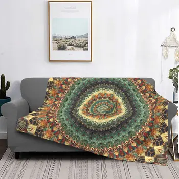Mandala Battaniye Hippi Kutsal Geometri Peluş Kalın Yumuşak Pazen polar şal Battaniye Yatak Örtüsü Yatak Ofis Yorgan Sanat