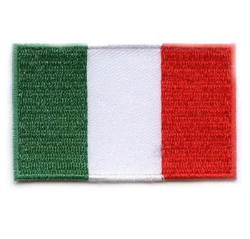 Özel İtalya Bayrağı İşlemeli Rozetler tarafından Yapılan Dimi Düz Broder ve Demir On Destek Özelleştirilmiş MOQ50pcs Posta İle Ücretsiz Kargo