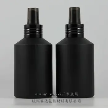 siyah alüminyum pompalı 200ml siyah buzlu cam losyon şişesi,kozmetik ambalajı,kozmetik şişesi, sıvı ambalajı