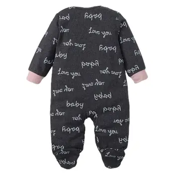 Iyi Gri Renk Yaratıcı Desen Bebek Kız Erkek Tulum Pijama Bebek Kış Giysileri Bahar Bebek Romper Bebek Romper