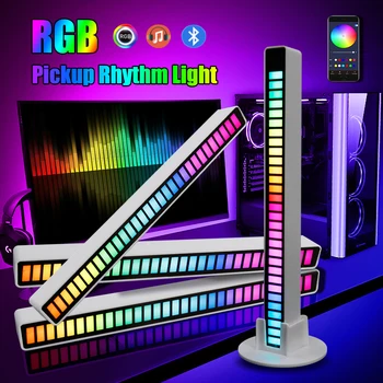 MİHAZ 1p LED Müzik Ses kontrolü ışık çubuğu App Ses Kontrolü Pikap Ritim Lamba Dinamik RGB Renkli Dekoratif atmosfer ışığı