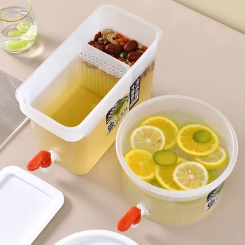 Mutfak Limonata su şişeleri musluk Drinkware su şişesi 3.5 L soğuk su ısıtıcısı kova PP demlik ev gereçleri Drinkware