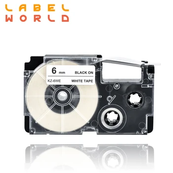 6mm casio etiket bant siyah beyaz Uyumlu etiket tapesXR6WE XR 6WE XR-6WE için KL-60 daktilo KL-60SR kl120 etiket yazıcıları