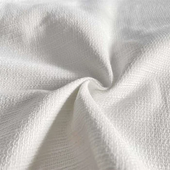 NW156 Kalınlaşmış Katı Beyaz %100 % Keten Dokuma Kumaş kadın Sonbahar Kış Dış Elbise Giyim DIY Dikiş Malzemeleri