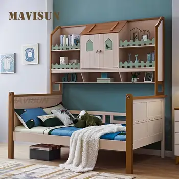 Çocuk Tatami Yatak İle Erkek Ve Kız İçin katı ahşap Çerçeve İskandinav Rüzgar 1.2 M Küçük Daire Depolama yatak odası mobilyası
