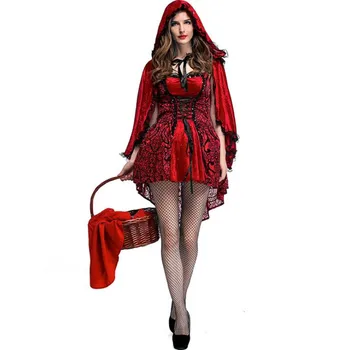 Kadın Lady Kırmızı Prenses Yetişkin Gece Kulübü Kraliçe Kostümleri Karnaval Parti Kostüm Cosplay Doğum Günü