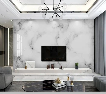Papel de parede Basit Caz Beyaz Gri Mermer modern 3d duvar kağıdı duvar, oturma odası tv duvar yatak odası banyo ev dekor