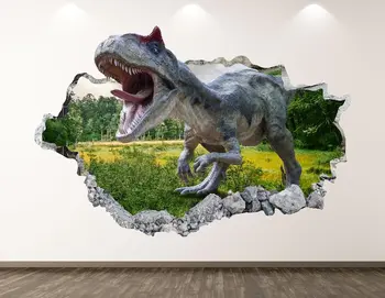 Orman Dinozor Duvar Çıkartması-Hayvan 3D Çökerttiğini Duvar Sticker Sanat Çocuk Dekor Vinil Duvar Posteri Özel Hediye KD367