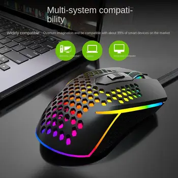 M3 S50 Oyun Oyun Fare ayarlanabilir RGB ışık yayan Sessiz Düğme Kablolu LED bilgisayar fare USB kablosu dizüstü için fare PC