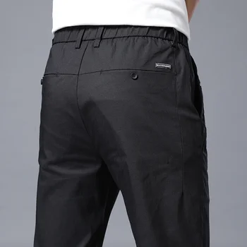 2022 Yaz Yeni Erkek İnce Siyah rahat pantolon Kore Tarzı Moda Gevşek Düz İnce kalem pantolon Erkek Açık Spor Pantolon