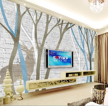 3D soyut ağaç tuğla duvar kağıdı, özel büyük resimleri, oturma odası TV zemin yatak papel DE parede