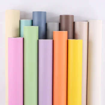 Macaron Duvar Kağıdı Düz Renk Düz Arka Plan duvar çıkartmaları Yatak Odası Sıcak PVC Su Geçirmez Nem Geçirmez Duvar Kağıdı Kendinden Yapışkanlı
