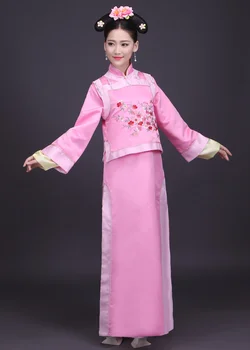 Çin halk dans kostümü Sahne Kadınlar için Geleneksel Qing Hanedanı Kostüm Kadın Çin Antik Qipao Elbise Dramaturjik 89