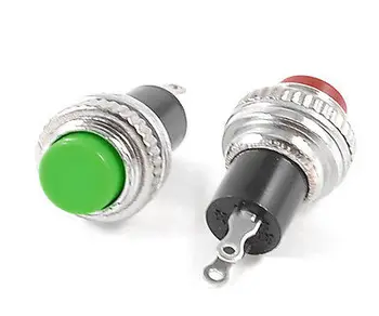 5 adet Kırmızı Yeşil Yuvarlak Kapak Anlık Push Button Kapı Zili Dokunsal Anahtarı
