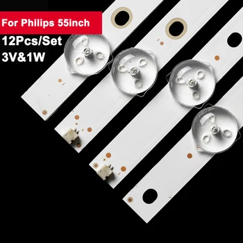 3V 585mm LED/LCD tv arkaplan ışığı çubuğu Philips 55 inç 12 adet/takım tv tamir parçaları 55PUF6051 55PFF505 55BFF3656 55PUF5250 55PFF5451