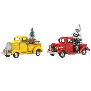 Noel Süslemeleri Noel Vintage Kamyon Süsler Kalay Roman kamyonet Modeli Ve Noel Ağacı Dekorasyon