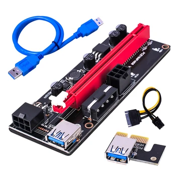 Ver 009S USB 3.0 PCI-E Yükseltici PCIe PCI Express 1X ila 16X Genişletici Adaptör Kartı 6 Pin Güç Kablosu 130x44x5mm